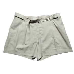 New Calvin Klein Women's Cream‎ High Waist Belted Paperbag Shorts Size XL
